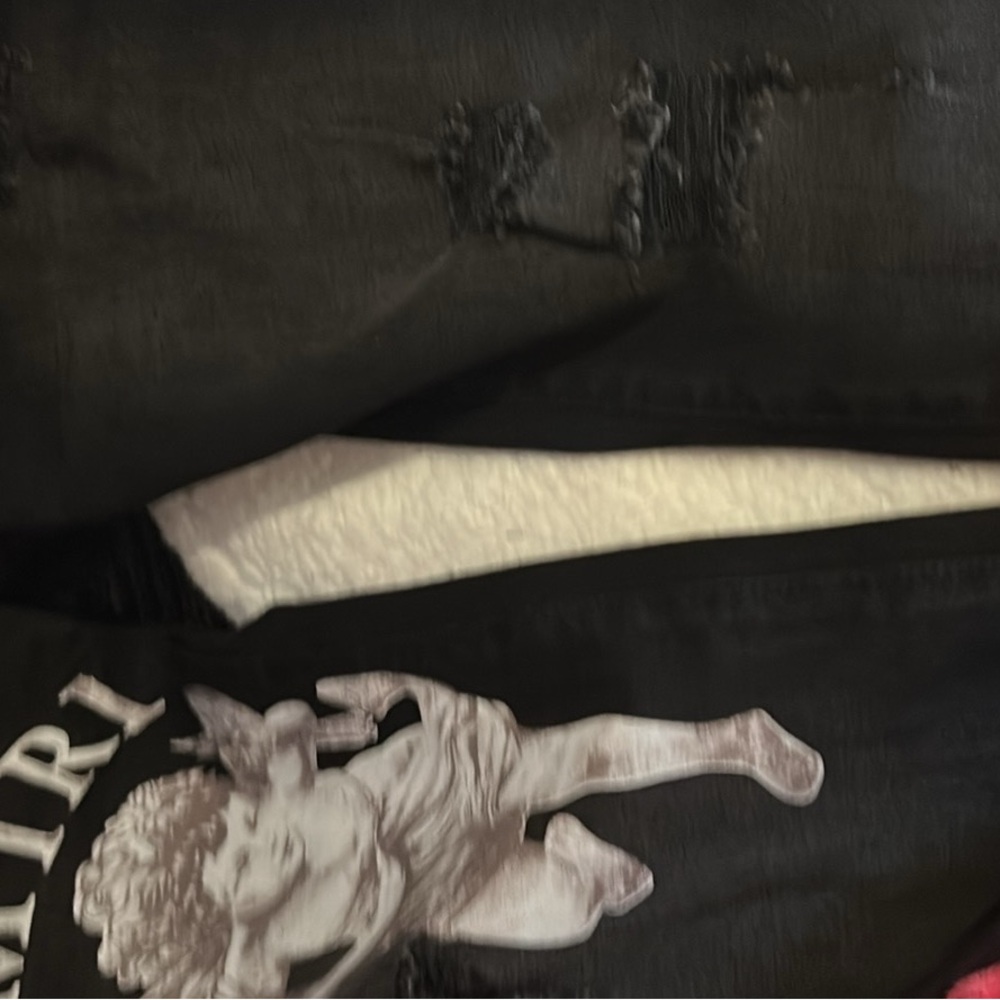 AMIRI Black Denim with Distressed Detail